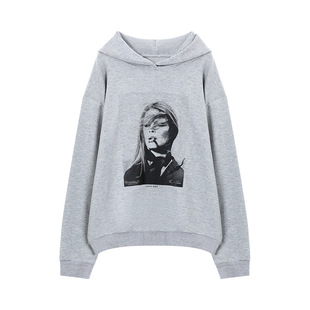 American Style High Street Hooded Long-sleeved Sweatshirt Women's Early Autumn New Style Lazy Style Spice Girls Loose Printed Top Trendy Ins