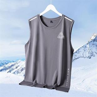 [lightning delivery] ice silk vest men's loose plus size summer thin fitness hurdle sports waistcoat loose speed