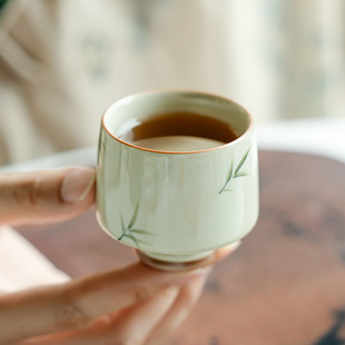 Pure Hand-painted Xiaozhu High Foot Yuli Cup Ceramic Tea Cup Master Cup Personal Special Tea Cup Single Tasting Cup