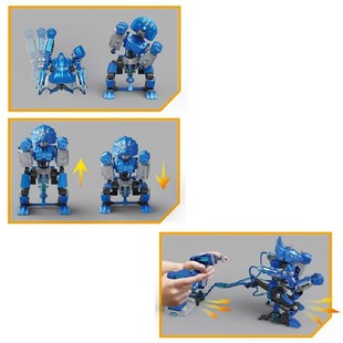Cross-border new manual DIY hydraulic war dinosaur robot parent-child interactive puzzle children's toys