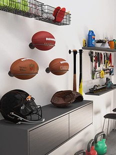 Football Rack Rugby Rack Bracket Rugby Display Rack Iron Wall Ball Rack Space Saving Wall Mounted Basketball Rack