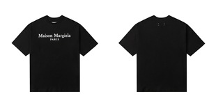 Maison Margiela Магилла трансграничный короткий рукав MM6 с перевернутым логотипом цифровой искажена свободная хлопчатобумажная футболка