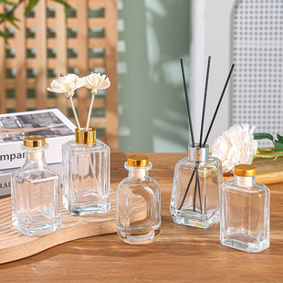 Rattan Dried Flower Fragrant Bottle Glass Aromatherapy Bottle Transparent Empty Bottle Non-fire Aromatherapy Glass Bottle Ornaments