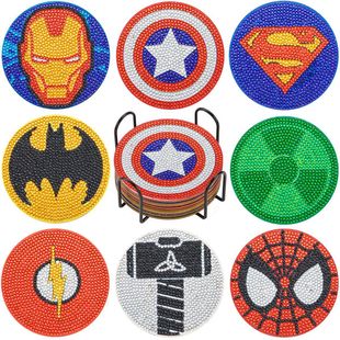 Cross-Border Diamond Painting Coaster Custom-Made Diamond-Filled Round Insulation Mat Dining Table Mat DIY Special-Shaped Custom-Made Shelf
