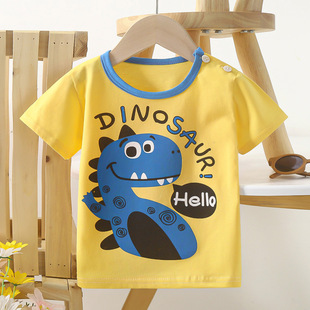 2025 Children's Short-sleeved Cotton Summer New Arrival Boys Baby T-shirt Cartoon Girls Short-sleeved Korean Style Single-top Children's Wear