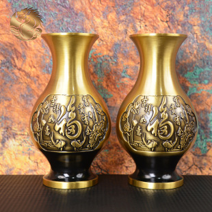 Hongda full brass auspicious and rich copper vase water purification bottle copper vase ornaments