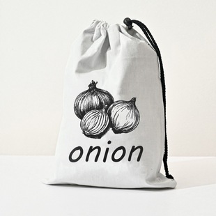 Canvas Bag Advanced Sense Custom Drawstring Pocket Portable Shopping Home Kitchen Vegetable Non-woven Storage Bag