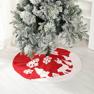 New Snowflake Christmas Tree Dress Plush Christmas Tree Bottom Apron Christmas Decoration Supplies Holiday Party Props
