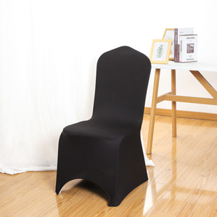 in stock Simple Thickened Elastic All-inclusive Conjoined Chair Cover Hotel Wedding Banquet Restaurant Chair Dustproof Chair Cover