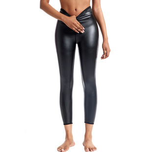 Women's Leather Pants Hip-lifting Waist-tucking Abdomen-tucking Shaping Pants High Waist Slimming Shaping Body-bottoming Trousers Shaping Clothes