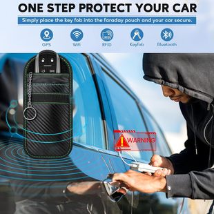 New RFID car shielded key bag carbon fiber Faraday anti-positioning radio frequency identification anti-theft brush key bag