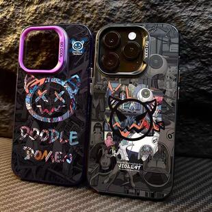 For cool devil bear 11 iPhone15 phone case 14 PromaxS16 Apple 13 millet 12XR laser 8