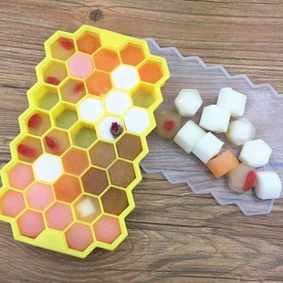 Creative Honeycomb with Lid 37-grid Ice-making Ice Cube Refrigerator Self-made Ice Cube Mold Household Ice-making Box Ice Mold Supplementary Food