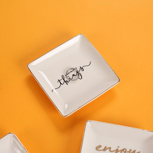 Nordic Square Phnom Penh Ceramic Jewelry Plate Amazon Ring Plate Necklace Earrings Jewelry Tray Storage Box