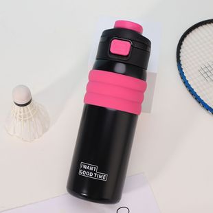 Yan value 316 stainless steel double drink large capacity sports kettle portable office bouncing cup outdoor accompanying suction cup