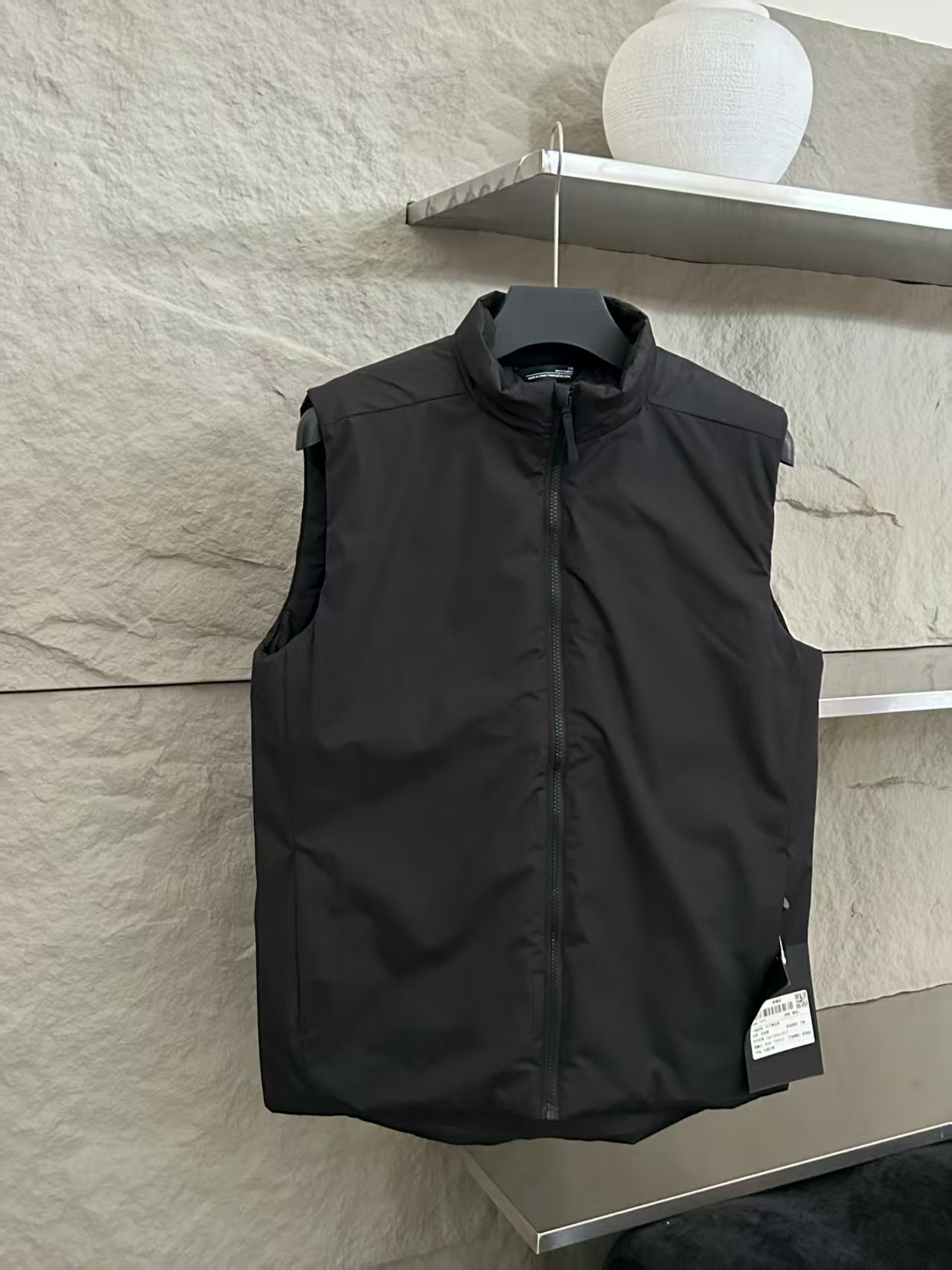 Autumn and Winter 2025 Men's Outdoor Waterproof Cotton-Filled Stand-Up Collar Casual Cotton Warm Vest Jacket