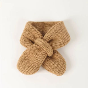 Baby's Scarf Autumn and Winter Baby Warm Scarf Men's Treasure Women's Cross Scarf Children's Windproof Knitted Neck Set