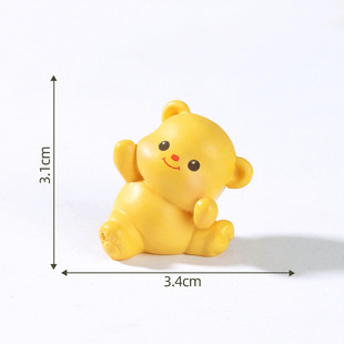 Cute Yellow Cream Bear Doll Moe Doll House DIY Decorations Accessories Micro Landscape Desktop Ornaments