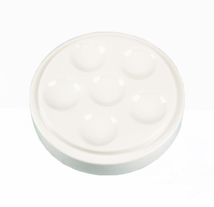 Pure white ceramic simple art raw material nail watercolor round palette storage tray palette storage dish