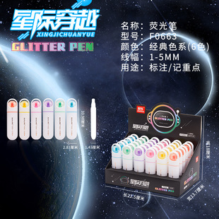 Creative Space Capsule Modeling Student Classroom Marking Stroke Key Hand Account Pen Painting Soft Head Eye Protection Highlighter