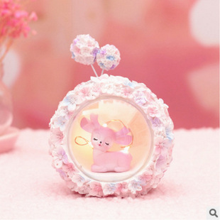 Creative Dessert Shop Toast Cake Baking Cabin Cute Pet Small Animal Star Lamp Milk Tea Night Light Ornaments