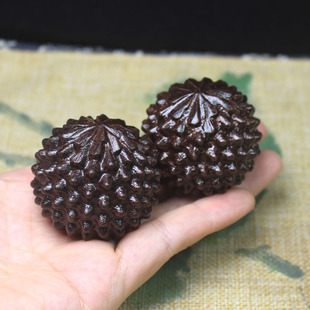 Wholesale agarwood durian fitness ball text play handball massage Palm play handball leather black solid wood handball