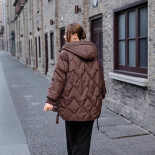 2024 Winter New Mid-length Down Jacket Women's Autumn and Winter Loose plus size Casual Fashion Hooded Women's Jacket