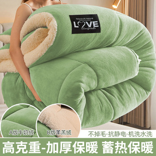 Winter lamb fleece winter quilt thickened warm fleece-lined quilt core double quilt mattress winter single dormitory bed