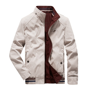 8571 double-sided cotton casual men's jacket spring and autumn middle-aged and elderly workwear jacket dad top