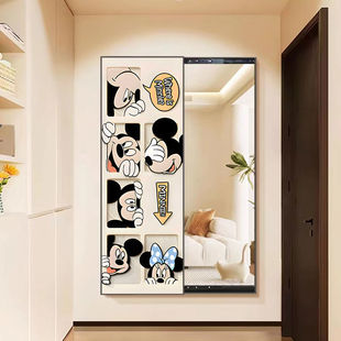 Hidden push-pull full-body mirror wall-mounted bedroom invisible full-length mirror entrance entrance fitting mirror decorative hanging picture