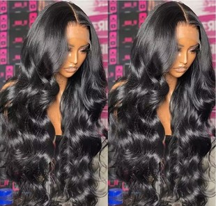 Amazon Mid Large Wave Full Head Cover Long Curly Hair Anti-Hand Woven Front Lace Wig with Mesh 30-inch in stock