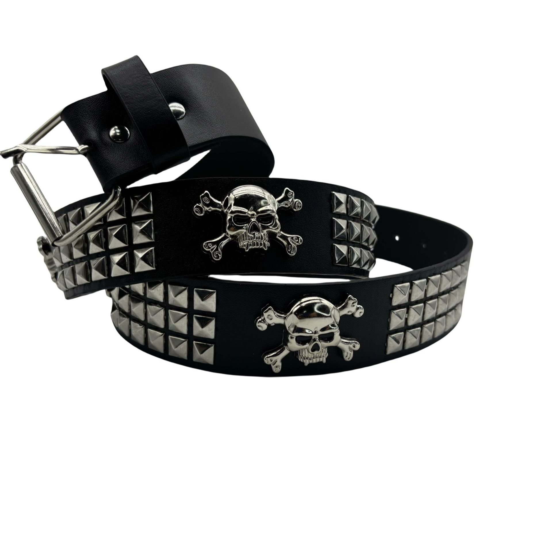Cross-Border New Style Simple Halloween-Themed Skull Rivet Belt for Men and Women, Cool Decorative Belt, Versatile