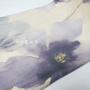 Ink Large Flower New Chinese Style National Style dress Silver Waffe Fabric Autumn and Winter Women's Cheongsam Dress Fabric