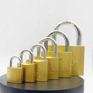 Imitation Copper Lock Household Padlock Large Door Lock Small Lock Head Dormitory One-Word Lock Key Universal Single-Open Multi-Key Lock