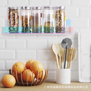 Colorful office book wall storage rack kitchen bathroom multi-functional transparent acrylic wall storage rack