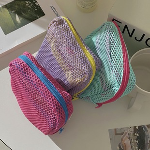 New Dopamine Color Tofu Bag Large Capacity Cosmetic Bag Portable Travel Cosmetic Grid Storage Bag