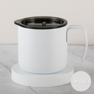 Cross-border 304 stainless steel mug 12oz mug double-layer vacuum coffee cup anti-scalding office cup handle cup