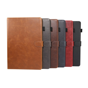 For Lenovo Tab M10 Plus X606 Crazy Horse retro flat leather case M10 card bracket protective case