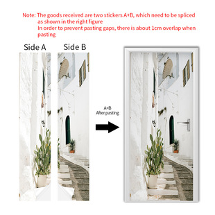 Shangyi Pvc Self-Adhesive Removable 3D Door Stickers Waterproof Old Door Renovation Cabinet Stickers Cross-Border Manufacturer Wholesale Customization
