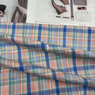 Yarn-dyed Plaid Color Chennel Line Shirt dress Children's Wear Pajamas Tablecloth Pillow Bag Shoes Material Hat Cloth