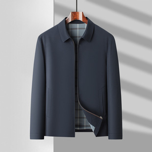 New high quality Mulberry Silk Men's Lassel Jacket Executive Business Senior Casual Lassel Jacket Dad Jacket