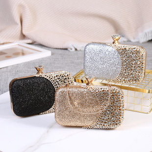 2022 new cross-border evening bag European and American women's handbag Diamond-embedded banquet clutch dress evening bag handbag