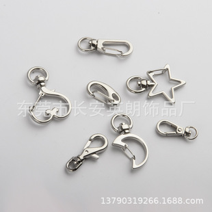 Manufacturers a large number of webbing hooks wholesale moon shaped zinc alloy dog buckle metal shaped hook buckle accessories hanging ornaments