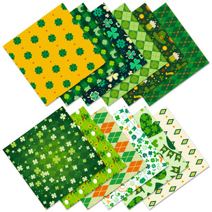 12 sheets/pack of Ireland St. Patrick Style Base Paper Cross-border Hot Holiday Decoration Handbook Material Paper