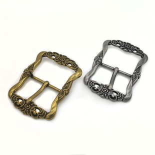Metal Retro Bronze Bronze Cut Out Carved Zinc Alloy Belt Buckle Pin Buckle Costume Drama Clothing Belt Accessories