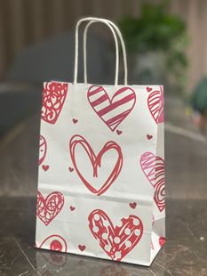 Cross-border Hot Sale Valentine's Day Love Decoration Tote Bag Girl Surprise Gift Accompanying Gift Paper Bag Diy Packaging Bag