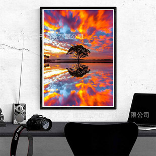 Foreign trade new 5d Diamond painting landscape tree DIY living room cross stitch decoration hanging painting diamond embroidery factory wholesale