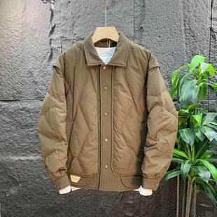 Stitching Lightweight Men's Warm Down Jacket 2024 Fashionable Winter New White Duck Down Laps Short Thickened Jacket