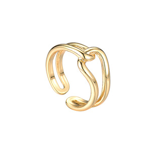 European and American personality real gold DIY jewelry gold ring adjustable micro inlaid zircon ring wedding ring accessories wholesale