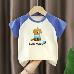 Children's Short-Sleeved T-Shirt Pure Cotton Category a Summer New Style Boys Baby Girls Cotton Clothes Korean Version 2025 Kidsren's Clothing